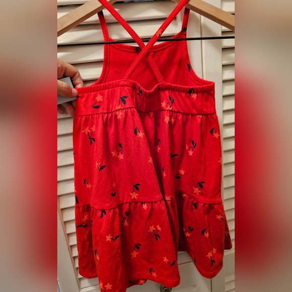 Cat & Jack Star Flowers Cross Back Thin Strap Red Casual Dress 4T NWT - Picture 4 of 7